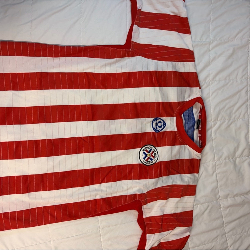 Red and White Striped Long Sleeve Shirt